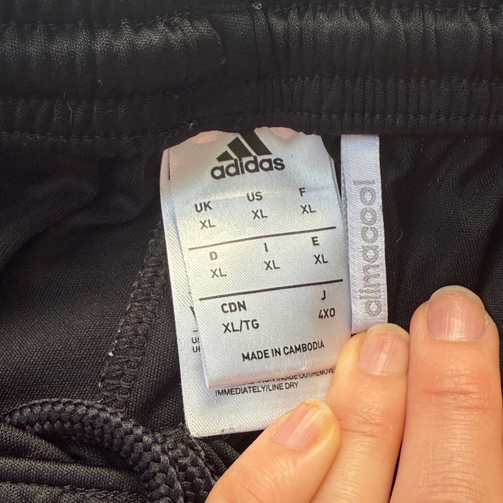 adidas Black Athletic Shorts with White Side Stripes - Picture 2 of 6